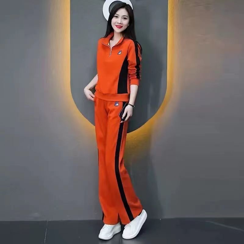 运动服套装女春秋装网红新款时尚洋气立领宽松卫衣大码休闲两件套